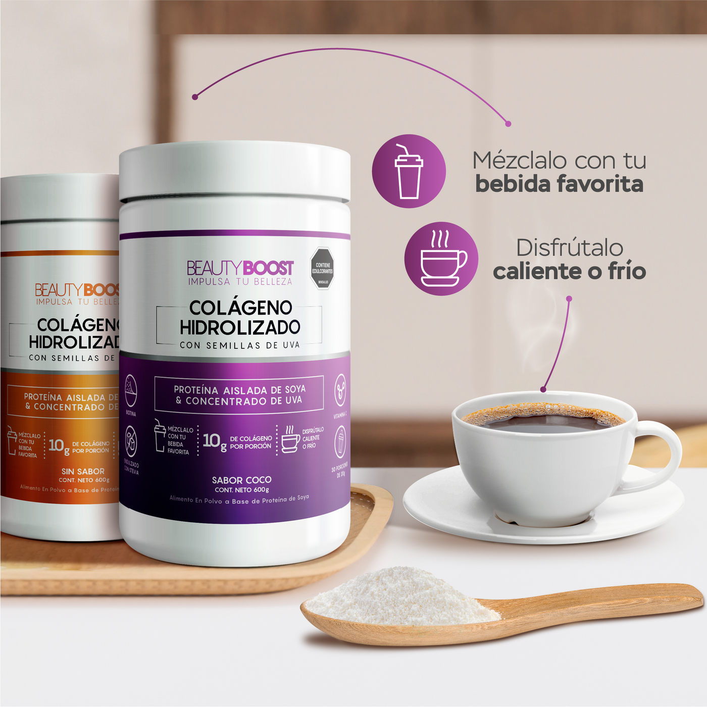 COLÁGENO HIDROLIZADO CON RESVERATROL Y BIOTINA - COCO