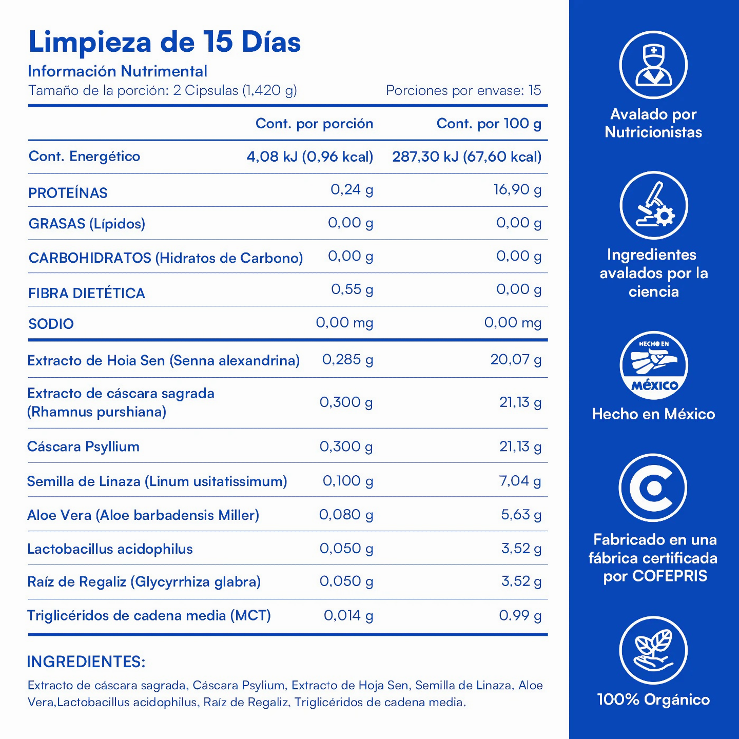 Zesty Nutrition Limpieza digestiva de 15 Días