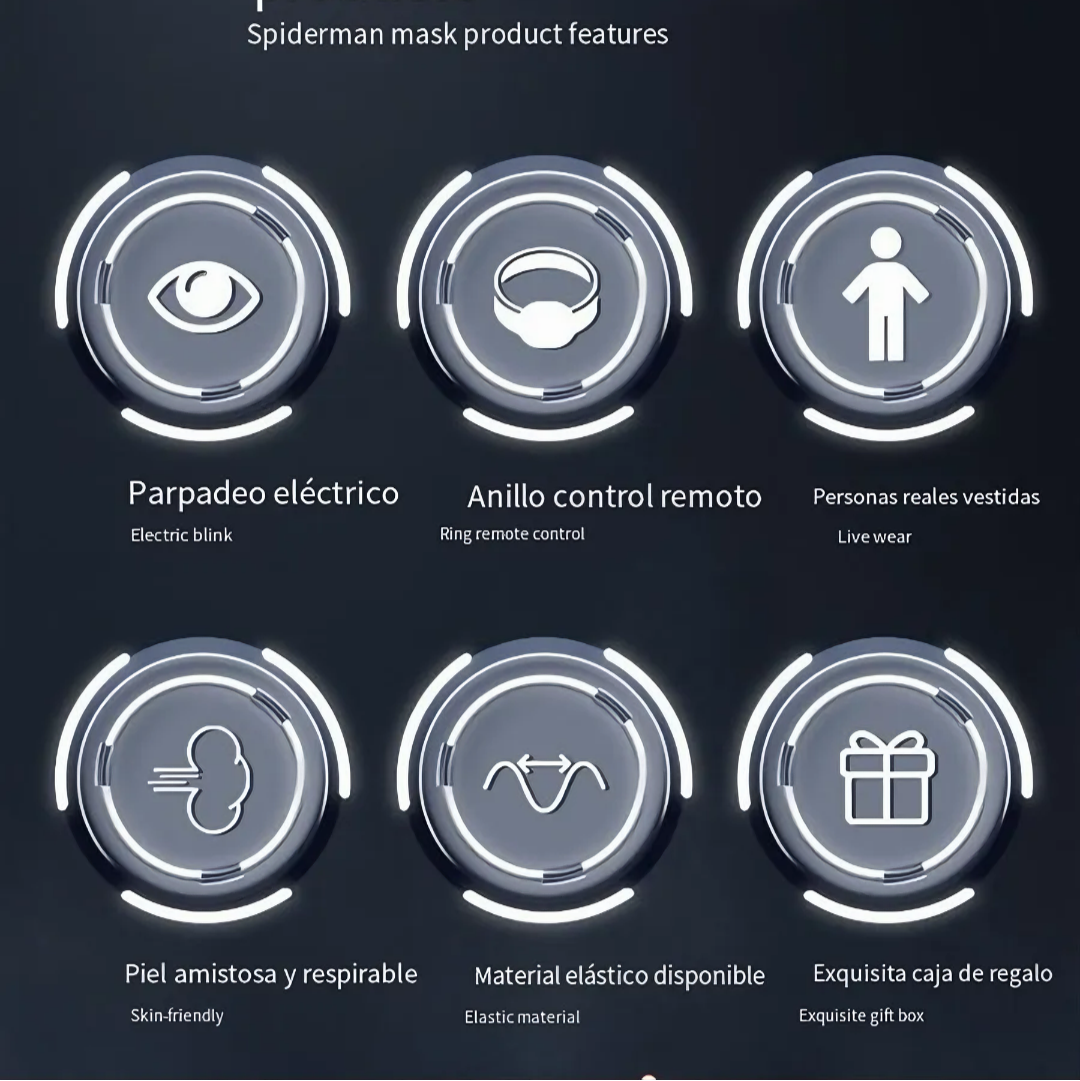 Ultimate Spider-Mask con ojos parpadeantes y móviles