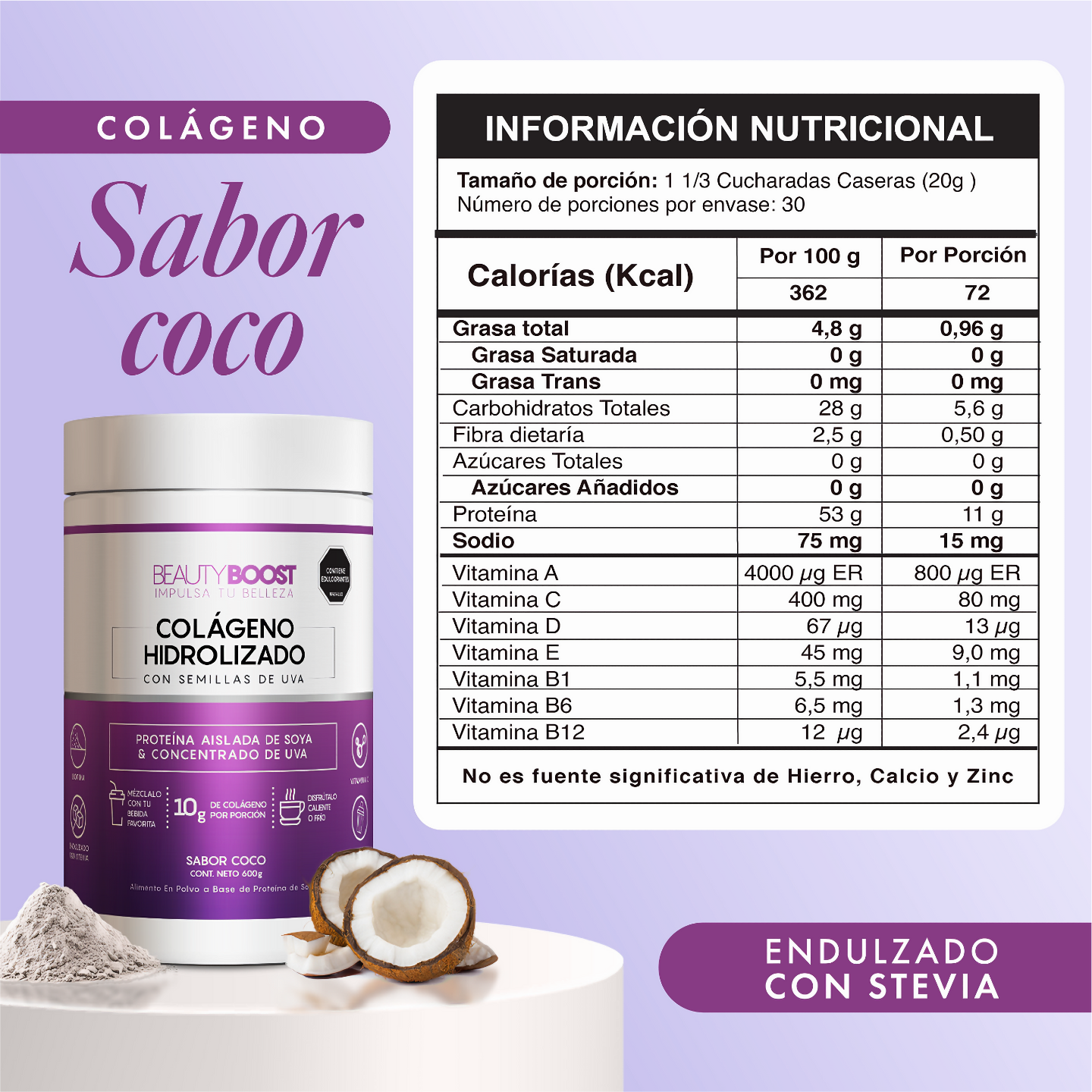COLÁGENO HIDROLIZADO CON RESVERATROL Y BIOTINA - COCO