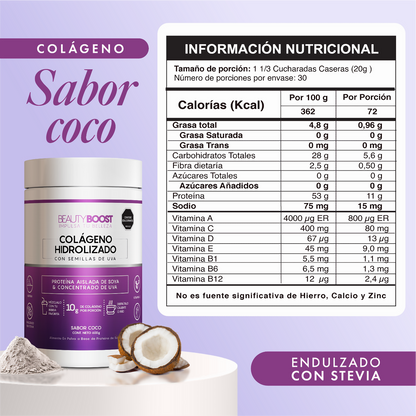 COLÁGENO HIDROLIZADO CON RESVERATROL Y BIOTINA - COCO