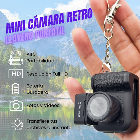 Mini cámara retro llavero portátil