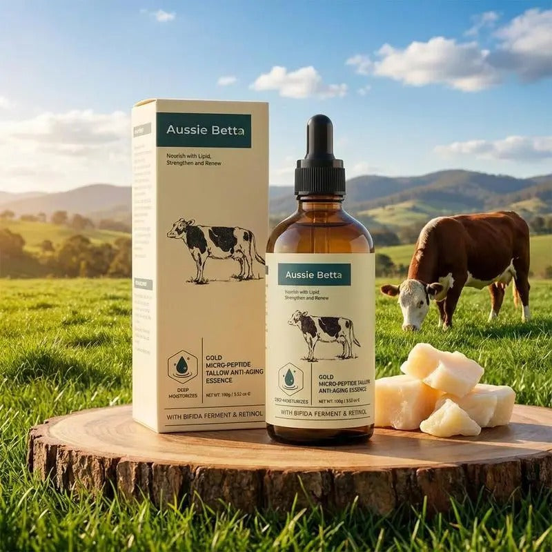Suero de sebo con micropéptidos dorados Aussie Betta: antienvejecimiento suave para pieles sensibles
