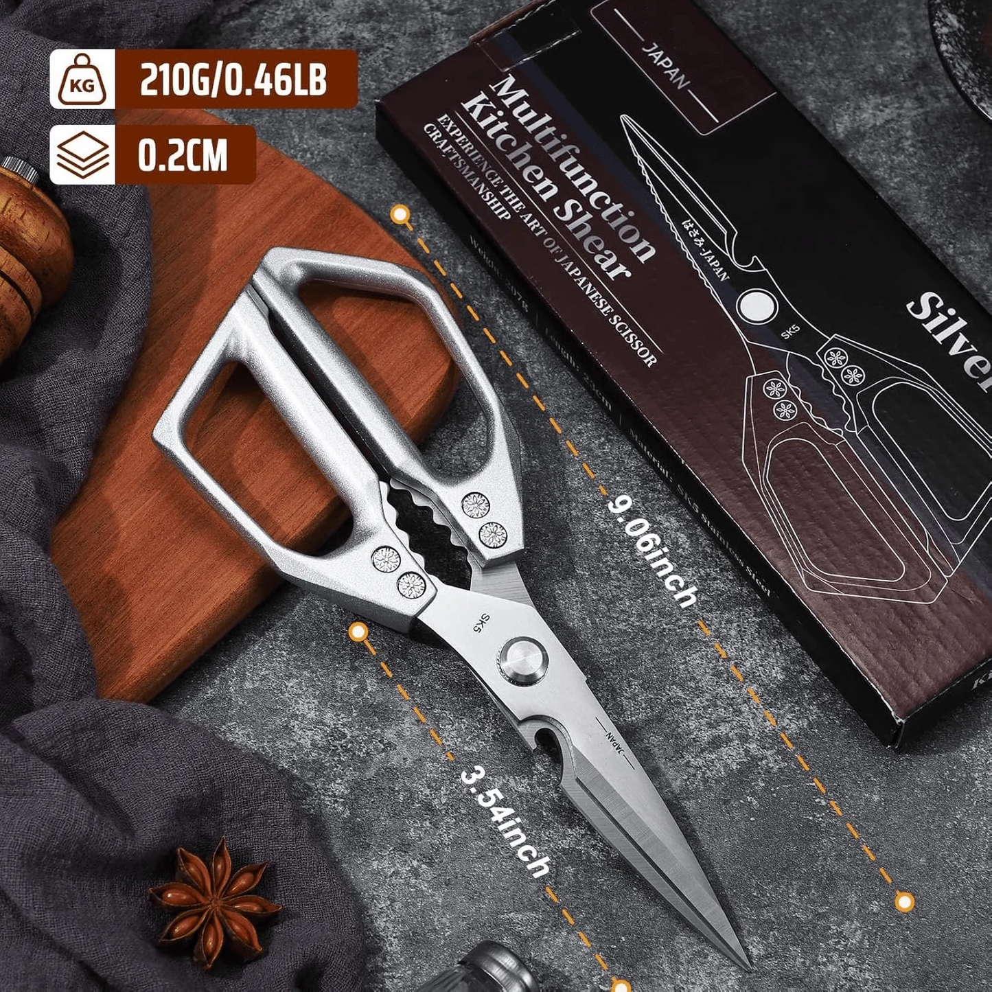 KuraShears® Tijeras para cocina multifuncionales