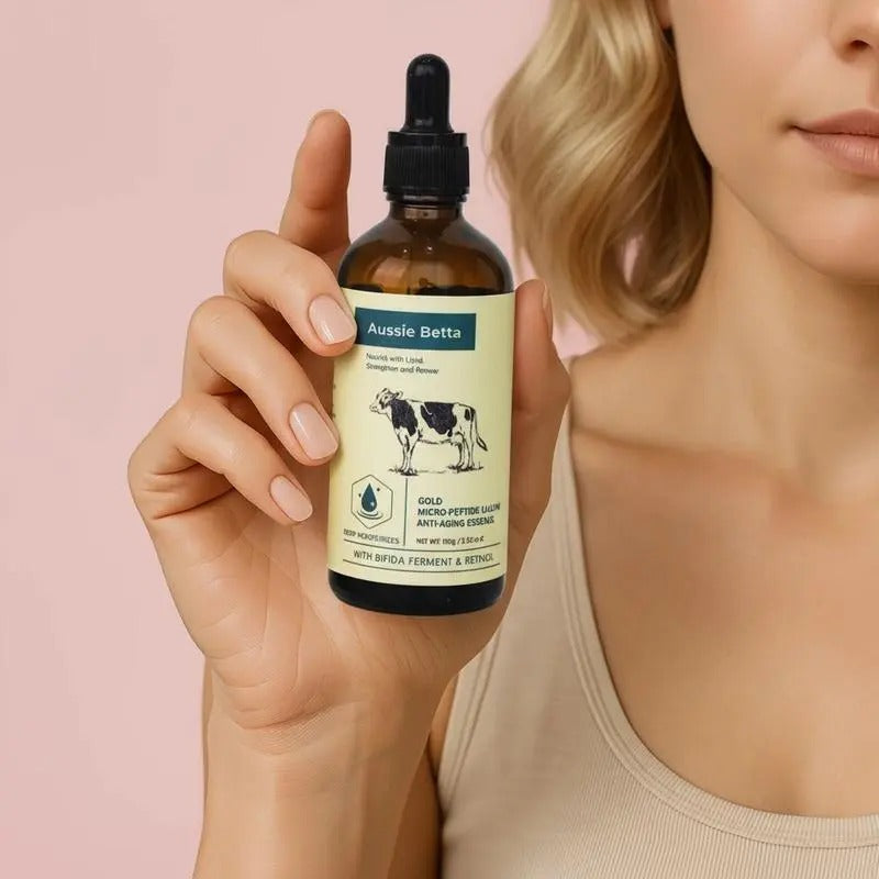 Suero de sebo con micropéptidos dorados Aussie Betta: antienvejecimiento suave para pieles sensibles